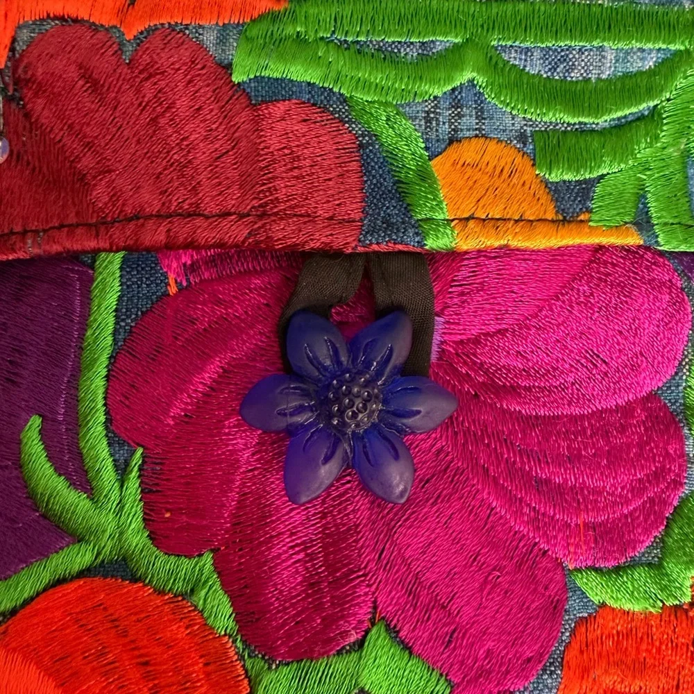 Handmade Floral Embroidered Boho Travel Vacation Beach Travel Backpack